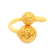 Top Cash Jewellery 916 Gold Double Ball Design Ring