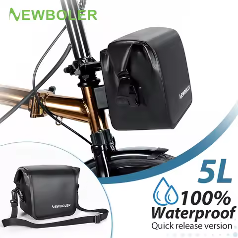 NEWBOLER 5L Folding Bike Handlebar Bag Multi-functional Brompton Bag Bike Front Bag Bike Basket Bag 