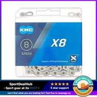 [sgstock] KMC X8.99/X8 Bicycle Chain (1/2 x 3/32-Inch, 116L, Silver)