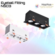 Lighting Fixtures Eyeball Fitting Black/White Eyeball Casing Recessed ( Triple ) Square Rectangle Adjustable Positive