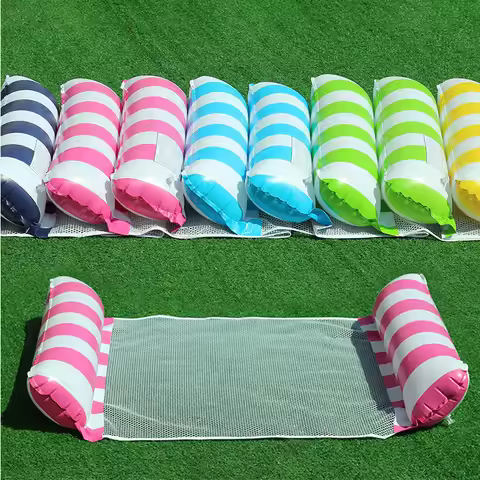 Pool Hammock Floats, 1Pack 4-in-1 Inflatable Water Hammocks Floaties (Saddle, Lounge Chair, Hammock,