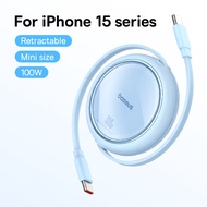 Baseus 100W USB C Fast charging Cable For iPhone 15 16 Plus Pro Max Retractable Fast Charger Cable F