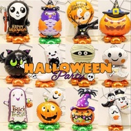 New Halloween 3D Aluminum Foil Balloons with Stand Base Ghost Pumpkin Bat Ghost Festival Party Ballo