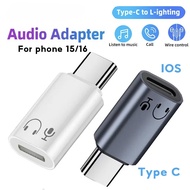 Type-c Male to Ligting Earphone Audio Adapter USB-C To i-O-S Converter for i/phon-e 15 16 17 Samsung