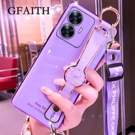 [GFAITH] Luxury Phone Case Realme C55 NFC Casing Bling Glitter With Wristband Holder and Lanyard Pho
