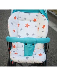1入組星型圖案設計嬰兒純棉坐墊，雙面汽車兒童安全座椅增高墊