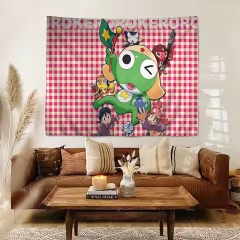 Cartoon Funny Keroro Gunsou Frog Printed Large Wall Tapestry Hanging Tarot Hippie Wall Rugs Dorm Hom
