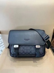 COACH Messenger 28 徽標可調節肩帶 郵差包 男款 黑色