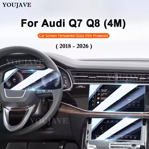 For Audi Q7 Q8 4M 2018-2025 2026 Car Screen Tempered Film Navigation Instrument Display HD Film Cent