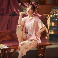 ⊕✙sleepwear for women ✅NEW!!!  
 Fashion Korean Cotton Pajama Pajama Sleeve Silk Ice-Silk