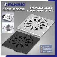 15CM X 15CM STAINLESS STEEL FLOOR TRAP COVER DRAIN FLOOR STRAINER GRATING WITH FILTER WATER ANTI ODO