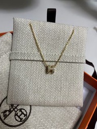 Hermes mini pop H 奶茶金頸鏈