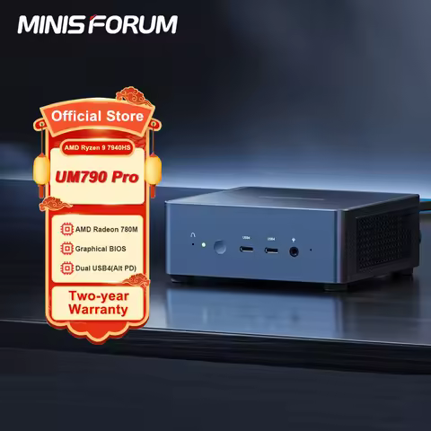 New MINISFORUM UM790 Pro Mini PC AMD Ryzen 9 7940HS Gaming Mini PC Window 11 DDR5 5600MHz USB4 WiFi 