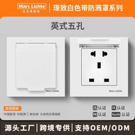 Hong Kong Macau Version 13a British Style Five-Hole with Splash-Proof Anti-Dust Cover Socket British