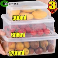 Clear Plastic Food Storage Boxes with Lids - 10cm/14cm/17.5cm 3-Size Set, Refrigerator Organizer for