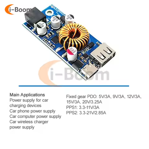 DC 12V - 96V 65W High Voltage Buck Module PD/QC2.0 3.0 Etc Supports Multiple Fast Charging Protocols