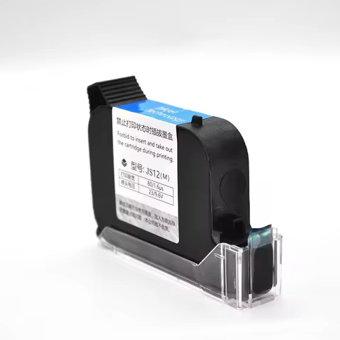 [1x JS12 JS10] 42ml 12.7mm Fast dry black sovent ink cartridge JS10M JS12M Replaced for TIJ2.5 Domin