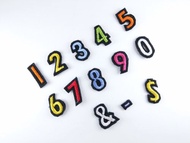 彩色阿拉伯數字符號 燙片 刺繡貼片 字母貼片 牛仔布 刺繡片 補丁