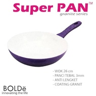 Bolde Super Pan Wok 26cm Beige - Frying Pan - Wok Pan Bolde Purple 26cm - Wok Pan Bolde Wajan