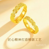 Non-Gold Rings Gold Jewelry Accessories Gifts 999 Sansheng Iii Plain Couple Birthday Gold-Plated