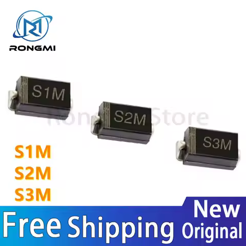 100PCS/LOT New Original S3M S2M S1M rectifier diode SMA patch DO-214AC 1A 2A 3A 1000V in stock