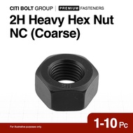 1-10pc Grade 2H High Tensile Structural Heavy Hex Nut (Black)