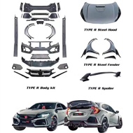 Honda Civic FC Type R บumper Kit ครอบป้ายทะเบียนรถยนต์แบบครอบใหญ่พร้อมฝากระโปรงหน้าและหลังแบบแยกส่วน
