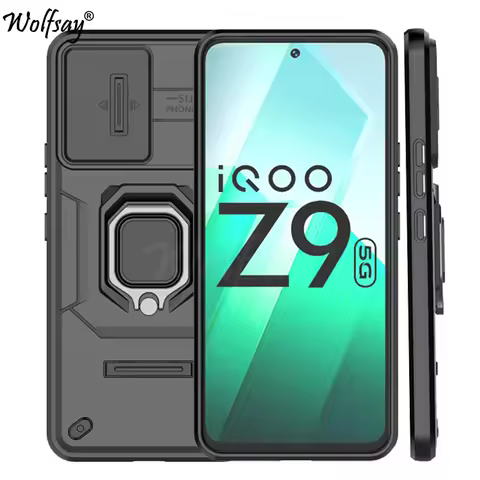 Shockproof Case For Vivo iQOO Z9 Case For Vivo iQOO Z9 5G Ring Holder Magnetic Back Cover For Vivo i