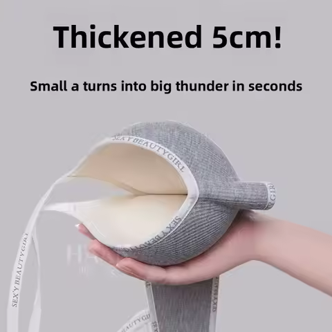 Push Up Bra for Small Breasts Wireless Padded Lingerie with Removable Pads, Comfortable Thickened Un