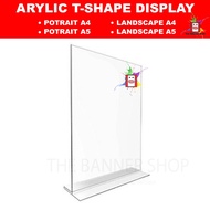 Acrylic Stand A4 Size  A5 Size, Acrylic T-Shape Display Stand,  T Shape Transparent Acrylic Stand
