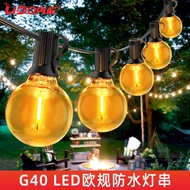 Standard EU 25 Bulbs G40 Alloy Wire Christmas Halloween Decoration Waterproof Outdoor Camping