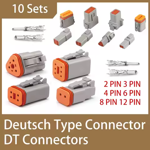 10 Sets Deutsch Type Connector Male Female Waterproof DT Connectors 2-Pin Dt04-2p Dt06-2s 8202612040