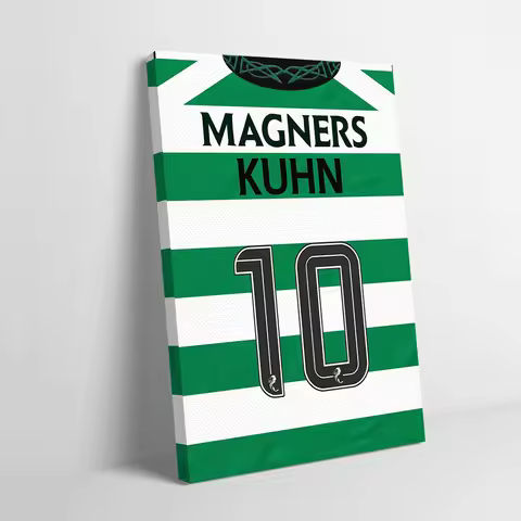 Celtic FC Jersey Nicolas Kuhn 10 Printing Poster Pictures Wall Art Canvas Painting Gift for Bathroom