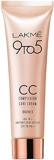 Lakmé Medium Coverage Matte Finish 9to5 CC Complexon Care Face Cream For Wheatish Skin Tone For All 