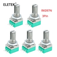 10Pcs Potentiometers Industrial Switches RK097 RK097N 3Pin B5K 10K 20K 50K 100K Switch Audio Shaft 1