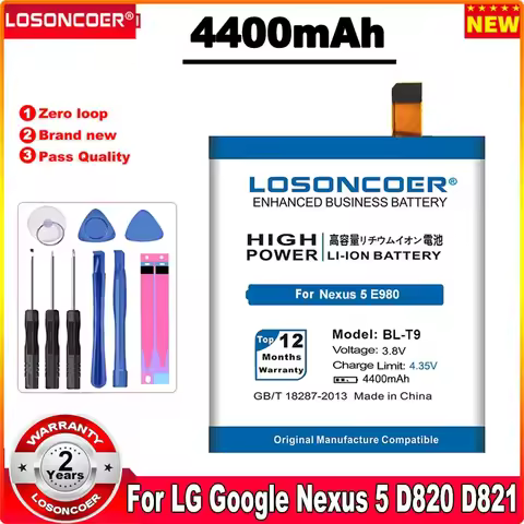 LOSONCOER 4400mAh BL T9 BL-T9 Battery For LG Nexus 5 Battery Google Nexus 5 D820 D821 Nexus5 E980 Ne