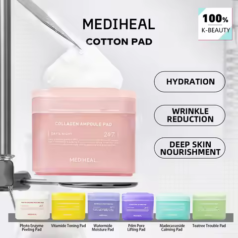 MEDIHEAL Pad,Ready-to-Use Pad,Daily Skincare Pads,Long-Lasting Moisture,Intense Hydration,Korean Ski
