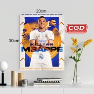WALL DECORATION KYLIAN MBAPPE REAL MADRID WOODEN POSTER MBAPPE REAL MADRID/POOSTER REAL MADRID