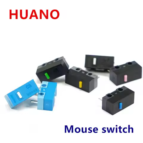 1Pcs Authentic HUANO mouse micro switch button white yellow blue pink green dot blue shell white dot