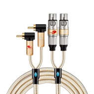 GOLLEY LION สายสัญญาณเสียง RCA ตัวผู้เป็น XLR ตัวเมียสำหรับลำโพงคอนโซลแบบผสมระบบโฮมเธียเตอร์สายสัญญา