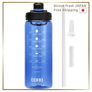 FJbottle Water Bottle 2L 2000ml Large Capacity Time Marker Straw Lightweight Outdoor Travel