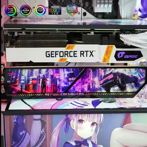 Customized RTX 3090 4090 RGB VGA Holder,MOD 4080 4090 Anime GPU Bracket,PC Gaming Cabinet Decorative