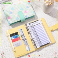 MOLIHA Binder Notebook, A6 PU Leather Note Pad, Creative Portable Loose-Leaf Savings Book for Cash B