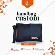 Clutch Handbag Wallet Pouch Custom BNI Bank Negara Indonesia Logo / Men's Women's Handbag / Souvenir