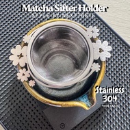 Four-leaf clover matcha Powder sifter Case *Free Round Sieve | holder| food grade : stainless 304