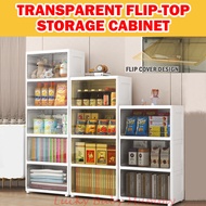 Flip Transparent Door Storage cabinet/Drawers/Cabinet 3/4/5/6 Tier - Plastic Storage Box Drawer Organizer Container