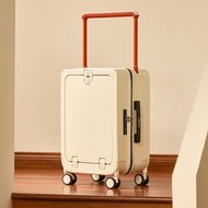 拉鏈前開口寬拉桿行李箱女20寸拉桿箱24寸新款多功能旅行密碼箱男（平行進口）