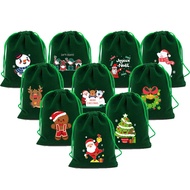Christmas Velvet Package Bag for Jewelry Candy Christmas Gift Pouch with Drawstring