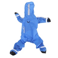 Dog Raincoat Hooded Fashionable Waterproofing 4 Legs Rain Jacket Slicker for Puppy Small Pets Blue S