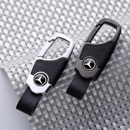 Leather Car Logo Keychain for Mercedes Benz A45 G350 G500 G350 SKI171 E200 AMG CLS63 E200 E300 Auto Key Rings Holder Accessories